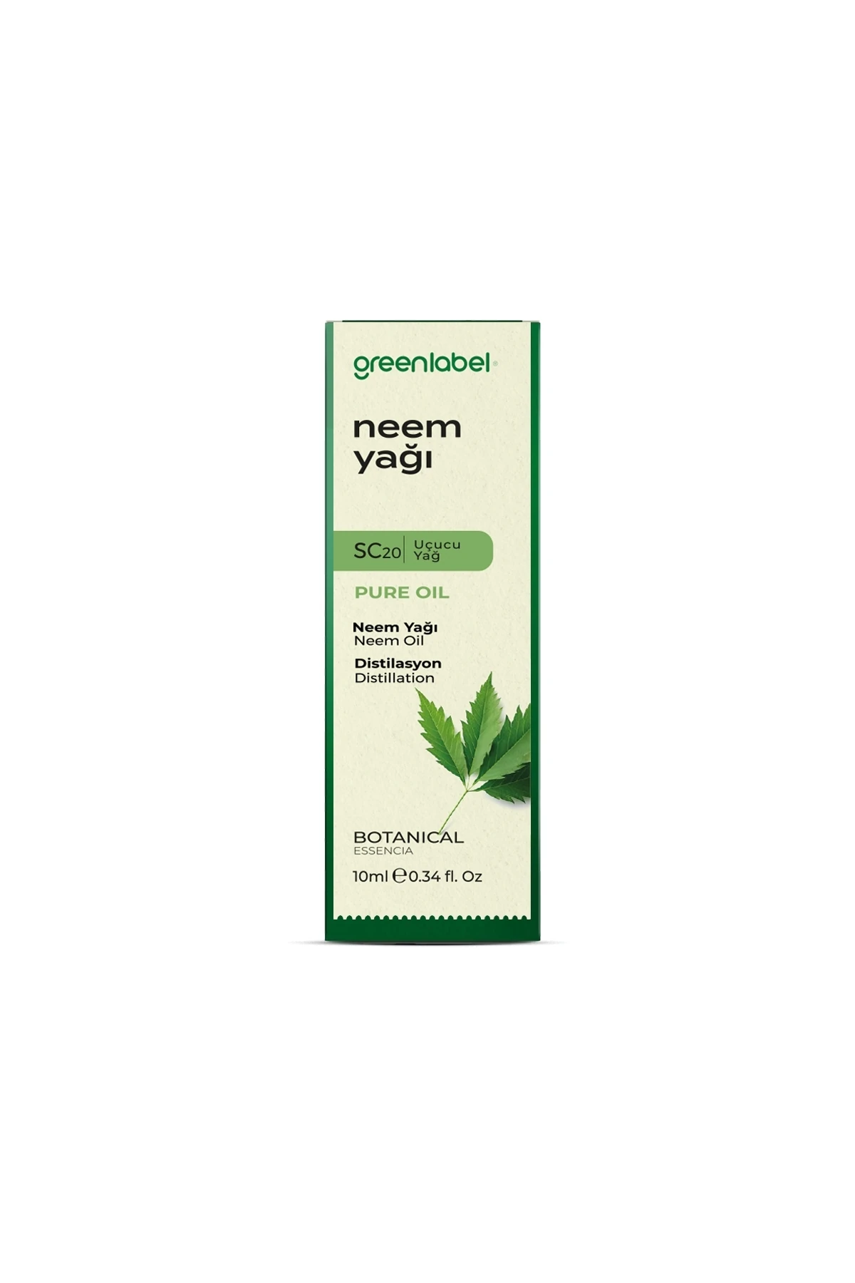 GREENLABEL NEEM (TESBİH AĞACI) YAĞI 10 ML. (DİSTİLASYON)
