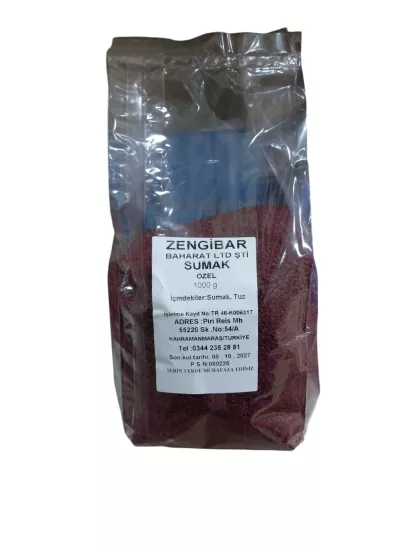 ZENGİBAR SUMAK ÖZEL 1000 GR