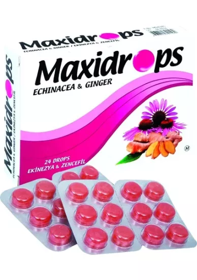 MAXİDROPS PASTİL EKİNEZYA & ZENCEFİL 62 GR (24 DROPS)