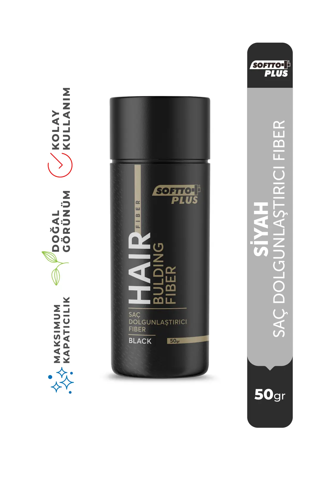 SOFTTO PLUS HAIR BULDING FIBER BLACK 50 GR
